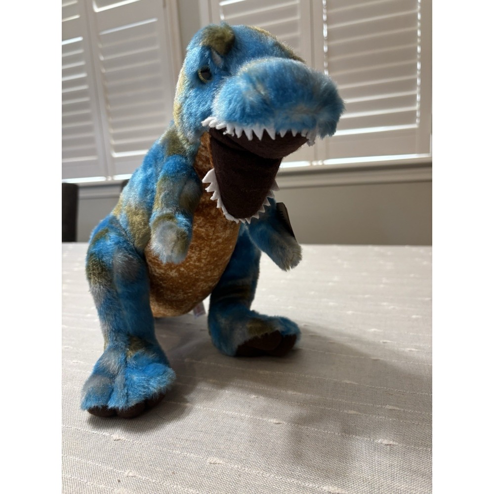 10 Inch Blue T-Rex Dinosaur Plush Stuffed Animal by Aurora Tyrannosaurus